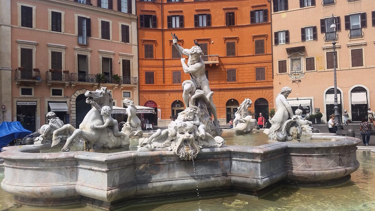 Fontana dell Nettuno-Giacomo della Porta-Piazza Navona-Rome